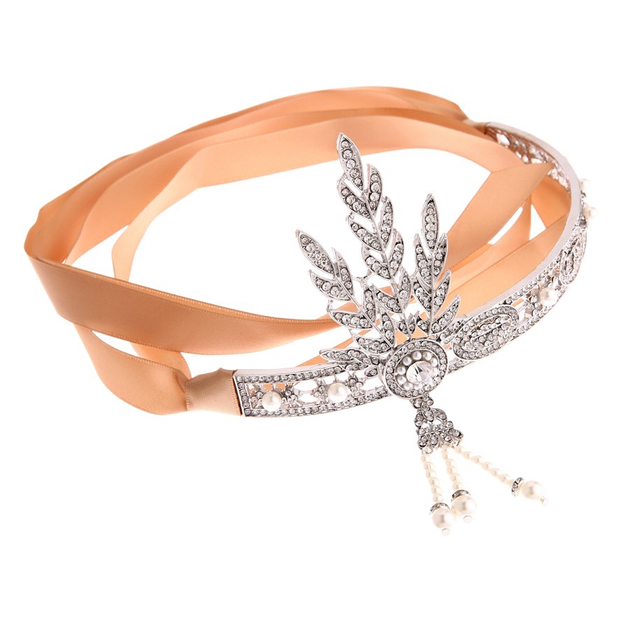 The Great Gatsby Jewelry Same Style Hair Accessories Crown European and American Bride Jewelry Women Pearl Hair Accessories Factory Wholesale