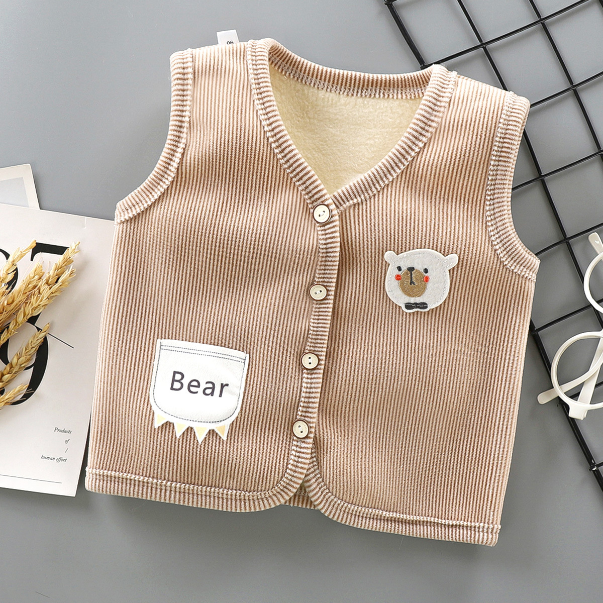 Picture of Baby's Vest Spring and Autumn Outfit Children's Double-Sided Top Boys' Newborn Vest Baby's Waistcoat Girls' Fashionable Style