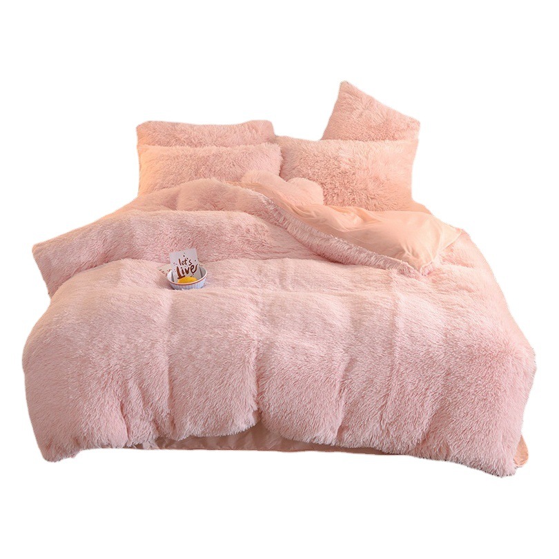 Hot-Selling Foreign Trade Thickened Mink Velvet Four-Piece Set, French Velvet Gold Carved Milk Velvet Duvet Cover, Bed Sheet, Cross-Border Bedding