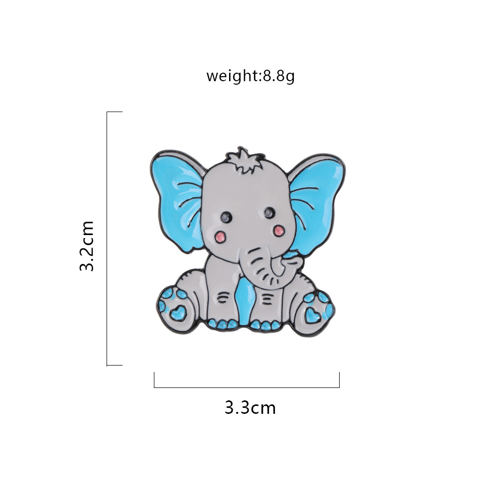 Picture of Cartoon Cute Student Brooch Backpack Collar Sloth Bread Hedgehog Elephant Badge Enamel Animal Pin