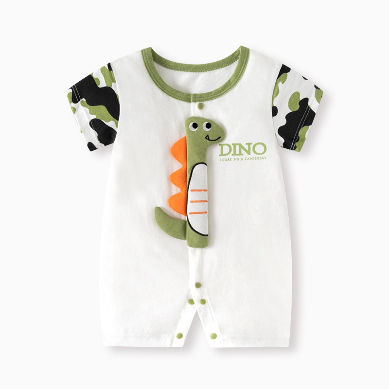 Picture of Internet Red Explosions Baby Cartoon Ha Clothes Summer Short-sleeved Baby Body Clothes Pure Cotton Thin Children's Wear Cross-border Special for Cute
