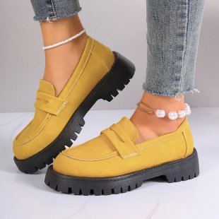 Spring Foreign Trade New British Style Slip-on Shoes Women's Retro Thick-soled Loafers Casual All-match Single-layer Shoes