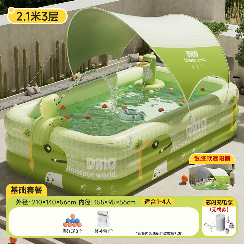 Picture of Jiashu Swimming Pool Home Outdoor Large Inflatable Pool Thickened Plastic Baby Baby Children Inflatable Swimming Pool