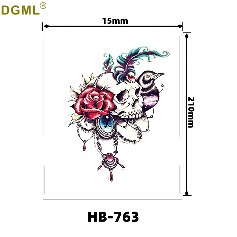 Picture of Factory wholesale tiger blood wolf head tattoo stickers to map custom small fresh English letters cartoon pattern stickers