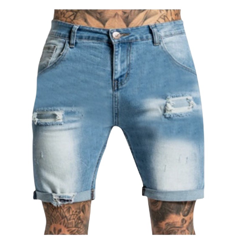 European and American Foreign trade cross-border supply stretch ripped jeans
