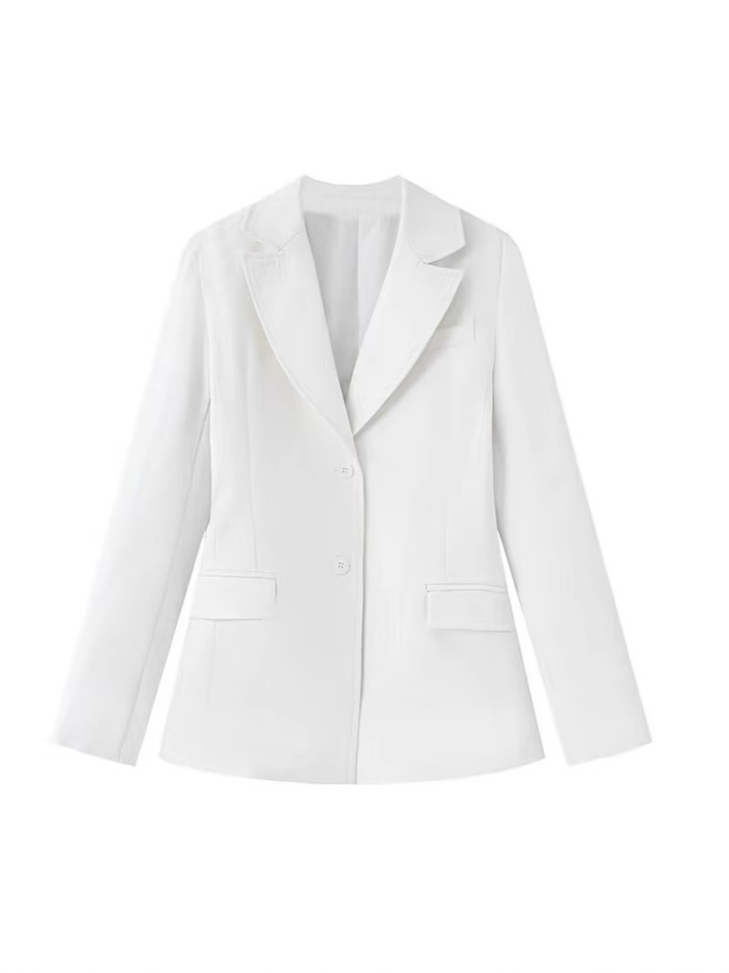 Picture of Zr Cross-Border 2025 Spring New Amazon European and American Fashion Casual Pure Color Single-Breasted Waist Suit Jacket