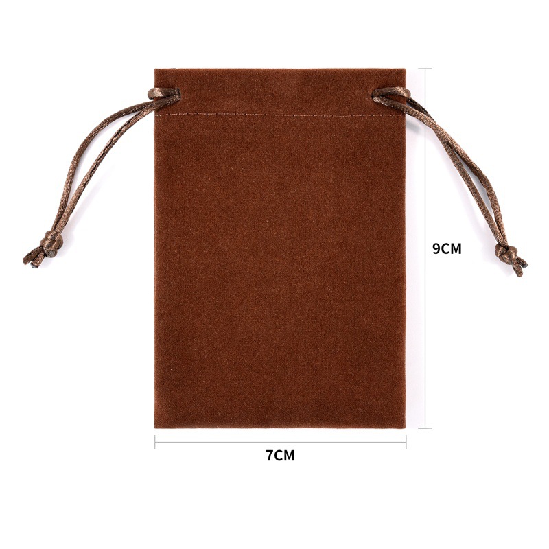 SOURCE Factory new wholesale single deer flocking drawstring pocket solid color flannel jewelry bag jewelry packaging storage bag