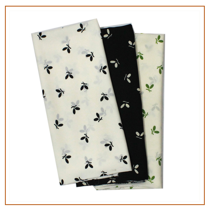 Plain satin leaves floral printed fabric Hanfu shirt dress suspender skirt short skirt top shirt fabric