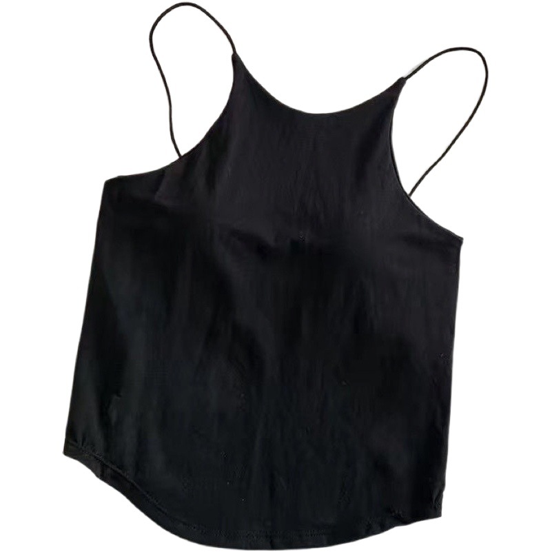 Spring and Summer New Style Camisole Vest with Chest Pad Women's One-piece Sexy Spice Girl Curved Hem Outer Wear Inner Top Trendy