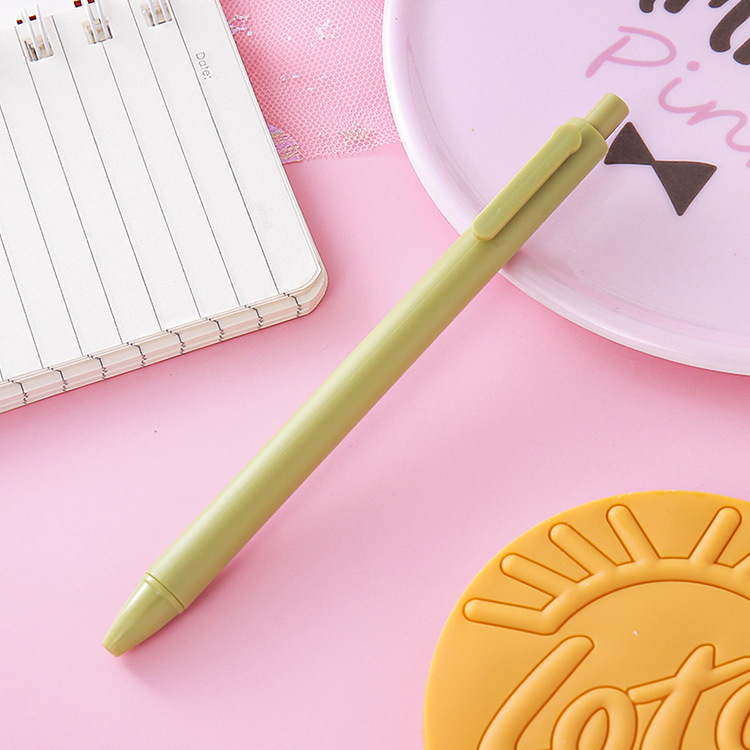 Picture of Morandi push gel pen 0.5mm bullet macaron press pen vintage office stationery signature pen