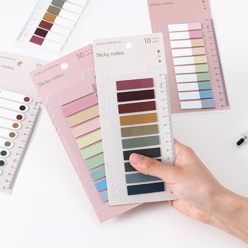 12 European retro pet loose-leaf convenience index stickers stickers small fresh hand ruler collage material 200 pieces