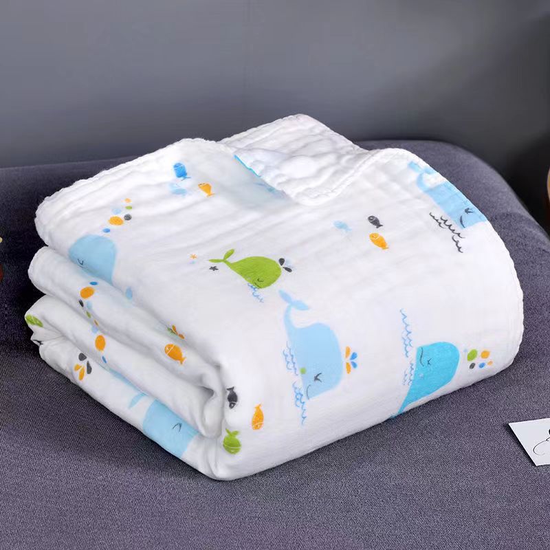 Picture of Straight edge 6 layer cotton yarn high density bath towel baby towel quilt baby blanket newborn quilt bath towel soft factory