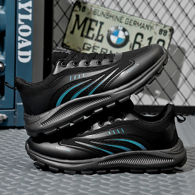 Men's Shoes 2025 Spring New Men's Casual Shoes Trendyy Versatile Running Shoes Leather Waterproof Sports Casual Shoes