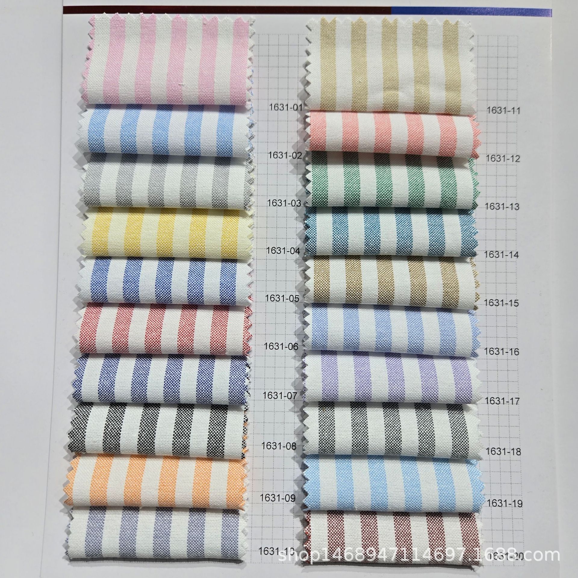 Ready Supply of 21 Pieces of Oxford Spun Cotton Polyester Stripesd Fabric Casual Thickeneded Shirt Clothing Fabric