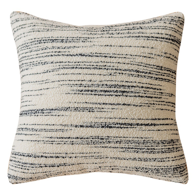 Black and white sofa pillow case wholesale French living room horizontal bedside cushion cover woven pillow bed cross-border home