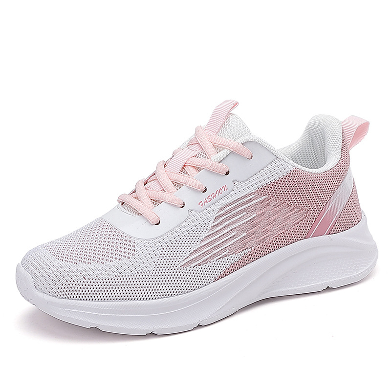 Brand sneaker Women's Summer Thin Fly Woven Mesh Surface Breathable Ultra Light Soft Bottom Shock Absorbing Fitness Shoes Non-slip Running Shoes
