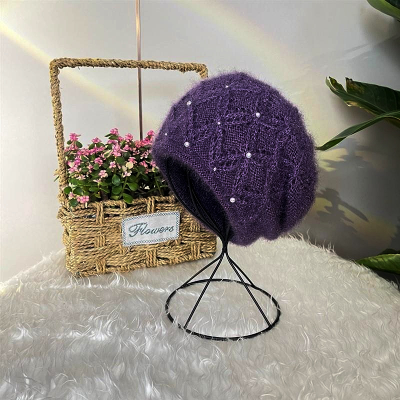 Picture of New Thickeneded Squirrel Velvet Warm Pile Hat K-Style Versatile Winter Large Head Circumference Ear Protection Knitted Woolen Hat for Women