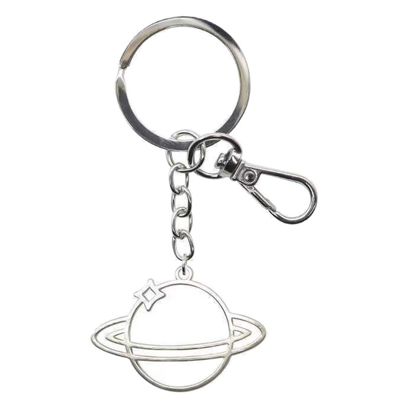 Cartoon Universe Hollow Star Keychain Small Round Brand All-match Key Chain School Bag Hanging Accessories