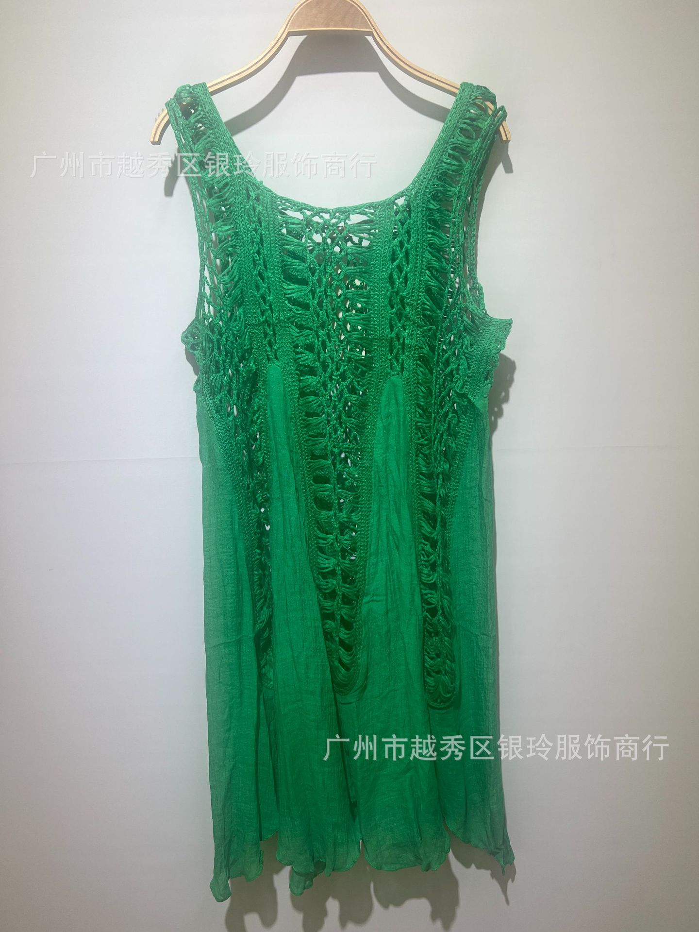 Picture of European and American Bohemian Hand Hook Stitching Slub Cloth Beach Swimsuit Hollow Sunscreen in stock 0439