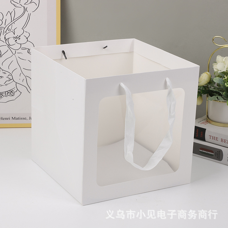 Gift Bag Square Handbag Flower Bag Baking Cake Bag Doll Potted Thick Square Transparent Packaging Bag