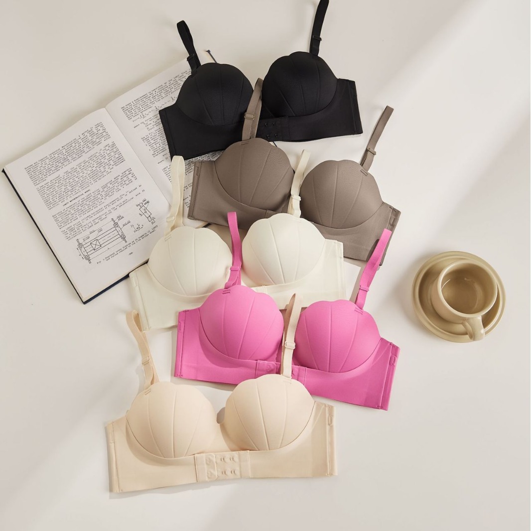 Lifting Small Chest Correction Cup Shell Palm Strapless Underwear Gather-up Anti-expansion Parammary Anti-sagging Bra