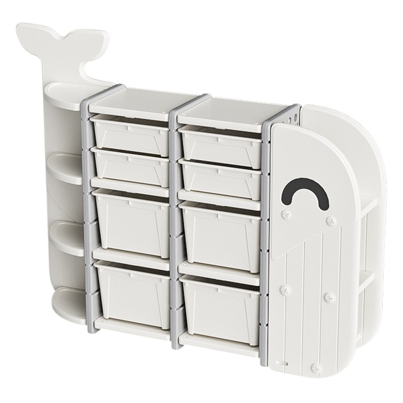 Babyviva Whale Kidsren's Toy Storage Rack Storage Cabinet Storage Rack Storage Cabinet Organization Cabinet Whale Shape