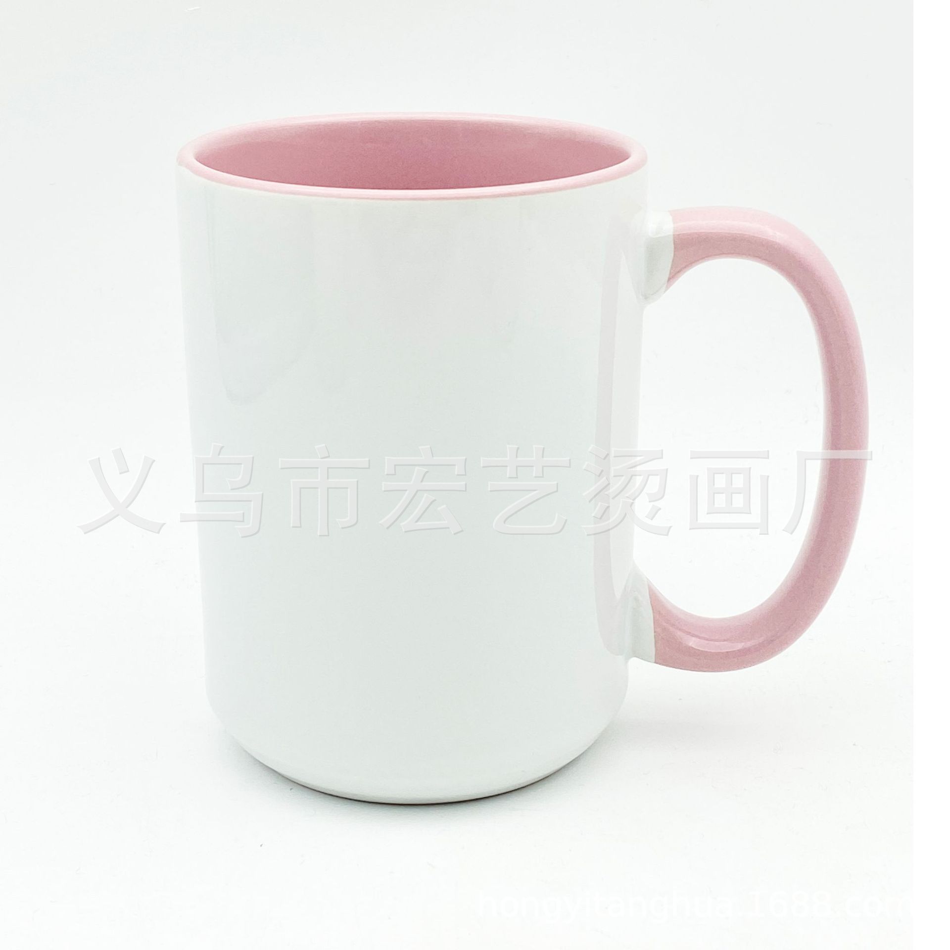 15oz sublimation ceramic cup heat transfer printing blank coated cup double color custom logo large capacity export White Cup
