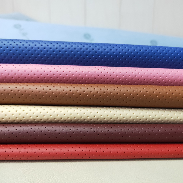 Punched half-hole microfiber car seat steering wheel handle cover microfiber brushed leather spot punched leather