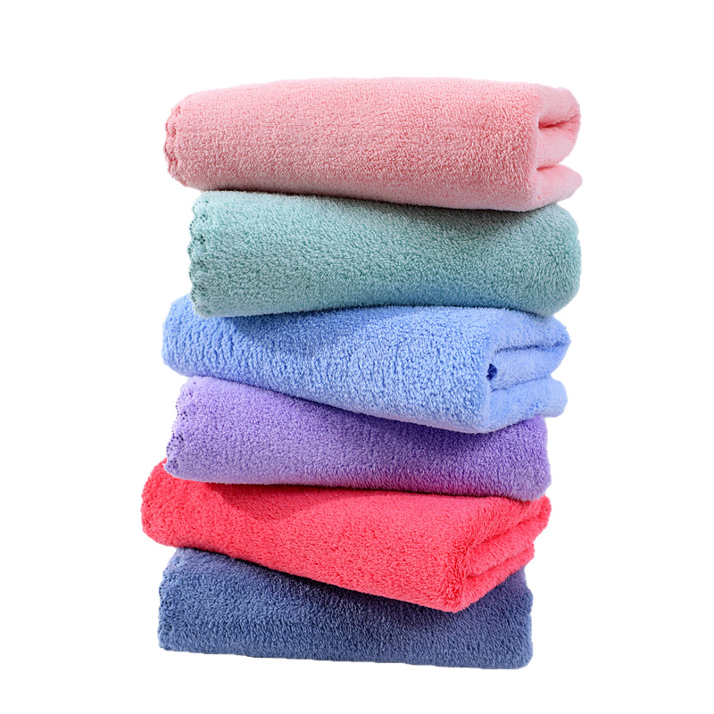 Picture of Coral Fleece Towel Plain Wash Face Towel Soft Absorbent Gift Household Not Easy to Send