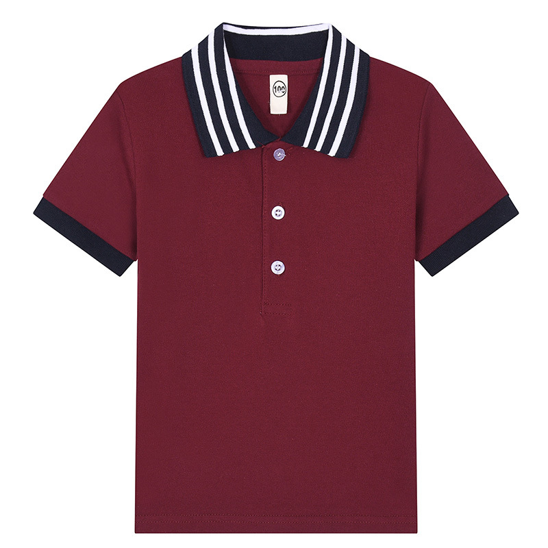 Picture of Kids Kidsren's T-Shirt Long-Sleeved Pure Cotton White Lapel Boys Polo Shirt Girls Primary School Students Middle School Uniforms