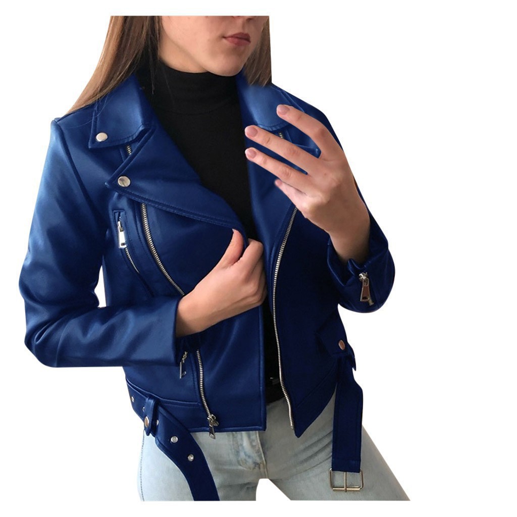 Picture of Leather Coat Women's New Top Autumn Short Spring Korean PU Biker Wear Slim-Fit Winter Leather Jacket