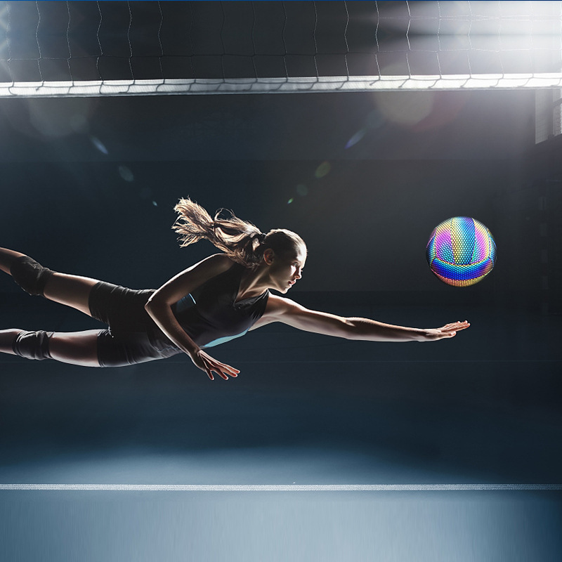 Picture of Reflective Volleyball Adult Student No.5 Ball Luminous Basketball Children's Training Competition Soft Leather Air Volleyball Spot Wholesale