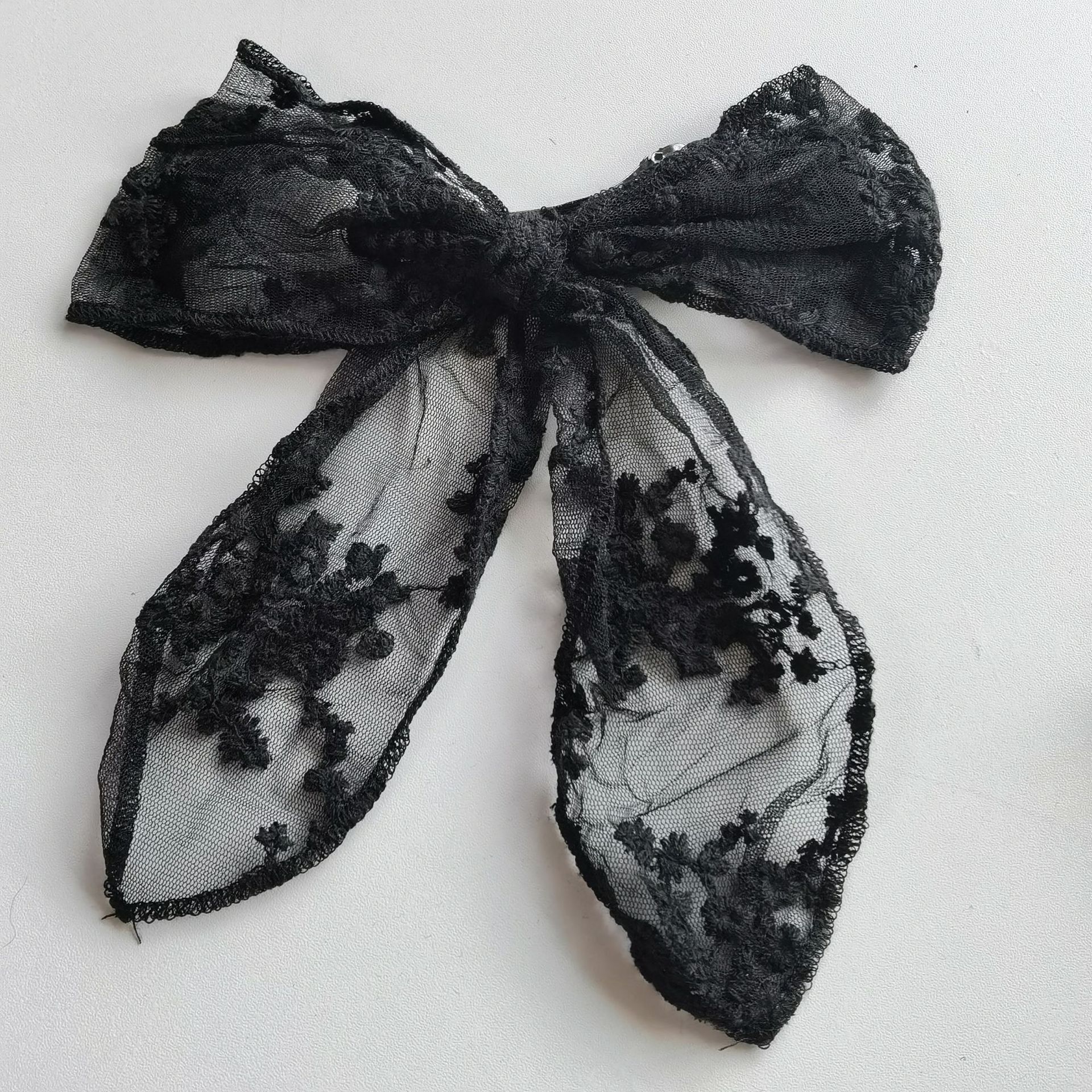 Picture of Super Fairy Lace Bow Hairpin Hairrope Sweet Temperament Top Clip Hairpin Hair Accessories Headdress Spring Clip