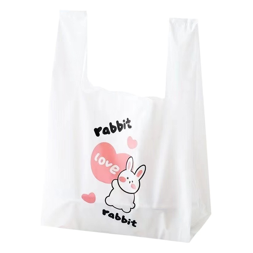 Disposable convenience bag catering dessert baking bread take-out packing bag thickened shopping plastic vest bag wholesale