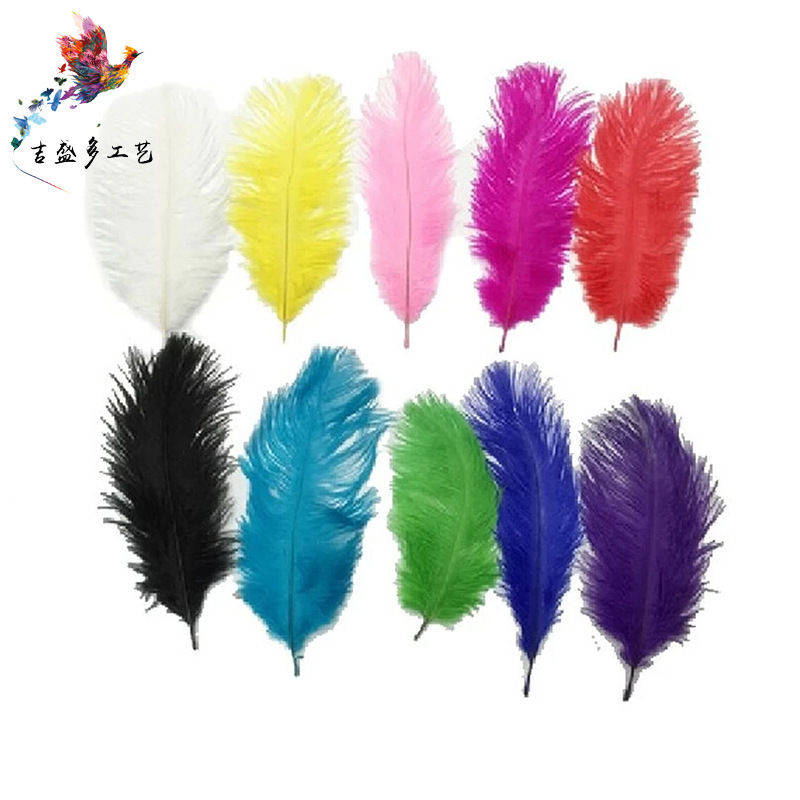 Picture of 15-20cm ostrich feather dyed feather in stock supply 14 color South Africa imported ostrich feather a generation of hair