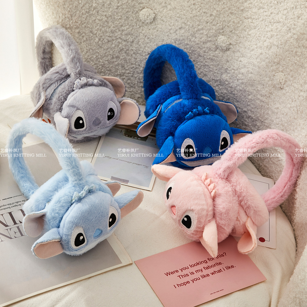 Picture of Winter Children's Cartoon Stitchai Warm Earmuffs Ear Sleeve Plush Cold-proof Anti-freeze Thickened Ear Warm Ear Protection Ear Bag
