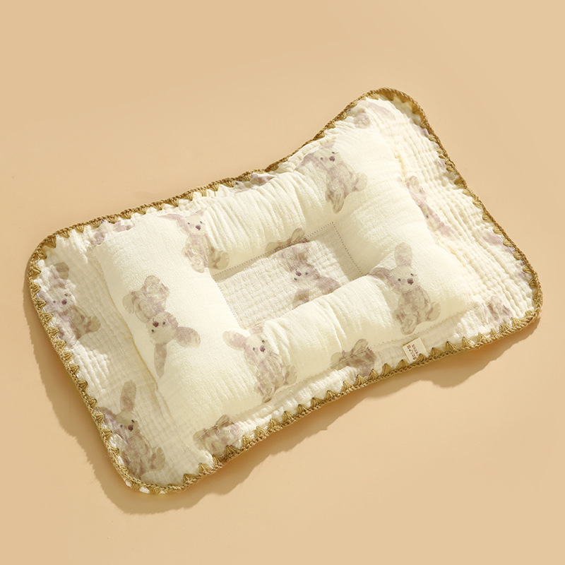 Picture of Baby Pillow Newborn Baby Pillow Shaped Pillow Anti-Eccentric Head Four-Season Universal Printed Gauze Summer Manufacturer Wholesale