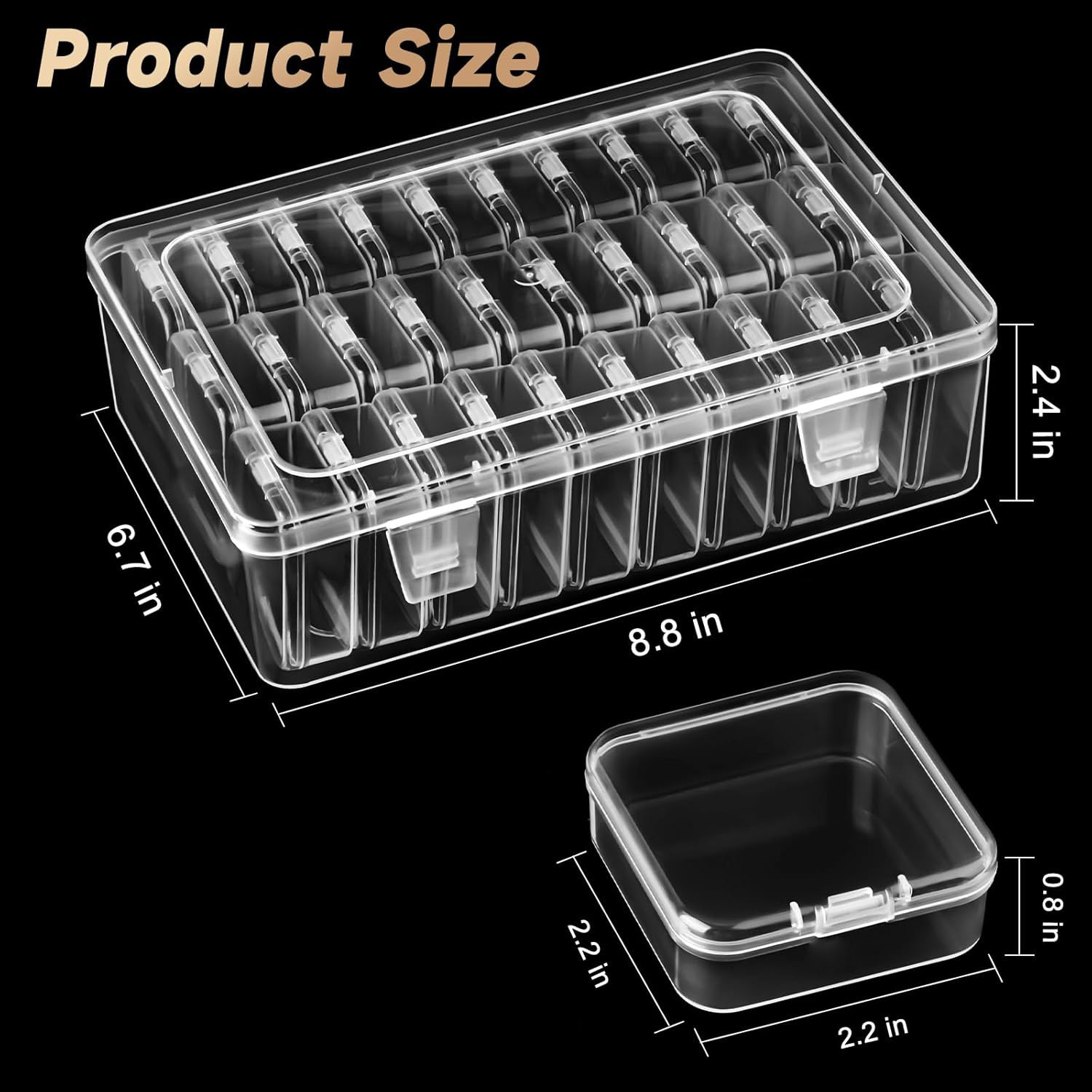 Diamond Beaded Transparent Finishing Jewelry Nail Art Jewelry Box Rice Bead Accessories Storage Box Bead Storage Plastic Set Box