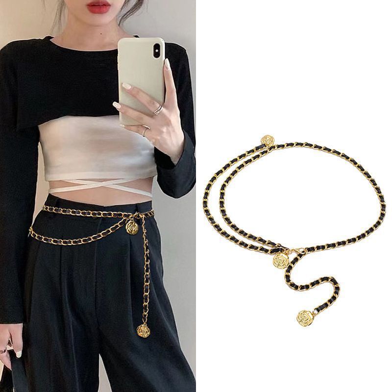 Waist Chain Gold Skirt Suit Small Fragrant Style Decorative Coat Thin Belt Fashion Sweater Shirt Chain Necklace