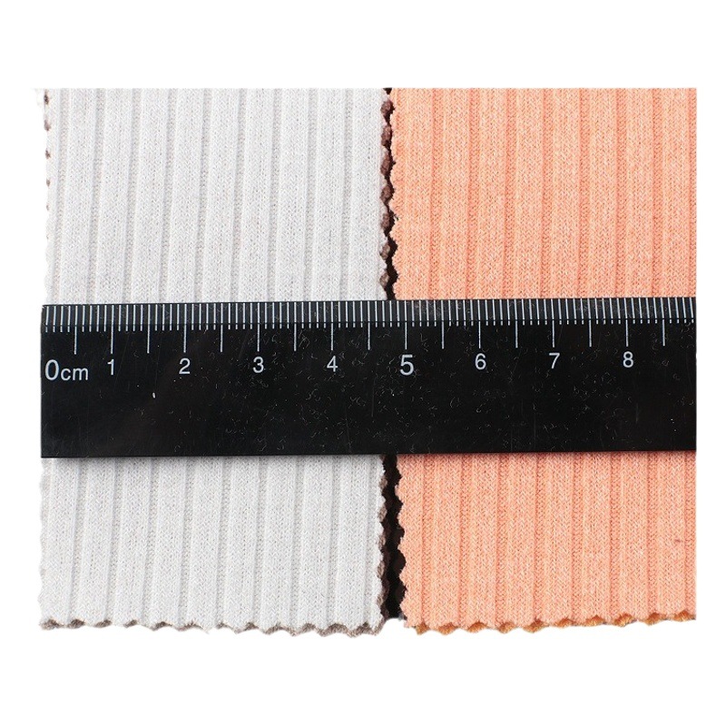4*2 rib pit 290g polyester cotton TC spandex soft stretch texture feeling base rib knitted fabric