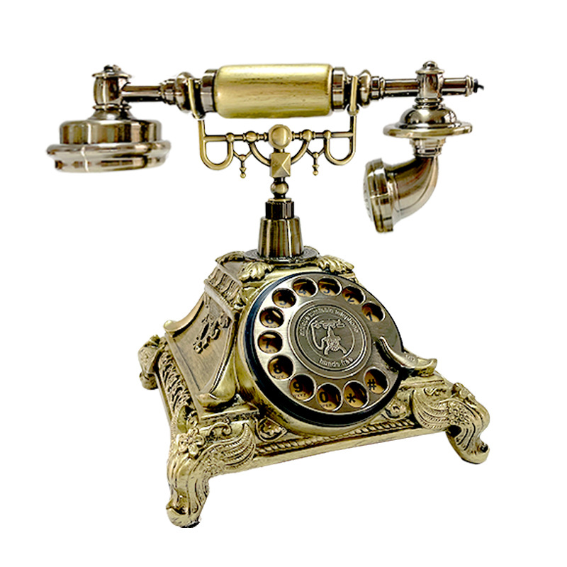 Picture of Telephone European Retro Style Home Antique Landline Old-Fashioned Telephone Office Antique American-Style Rotary Dial Telephone