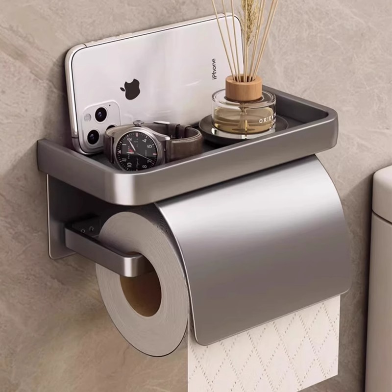 Paper Towel Holder Bathroom Toilet Paper Placement Storage Box Wall-Mounted Roll Paper Punch-Free Waterproof New Classy Bathroom