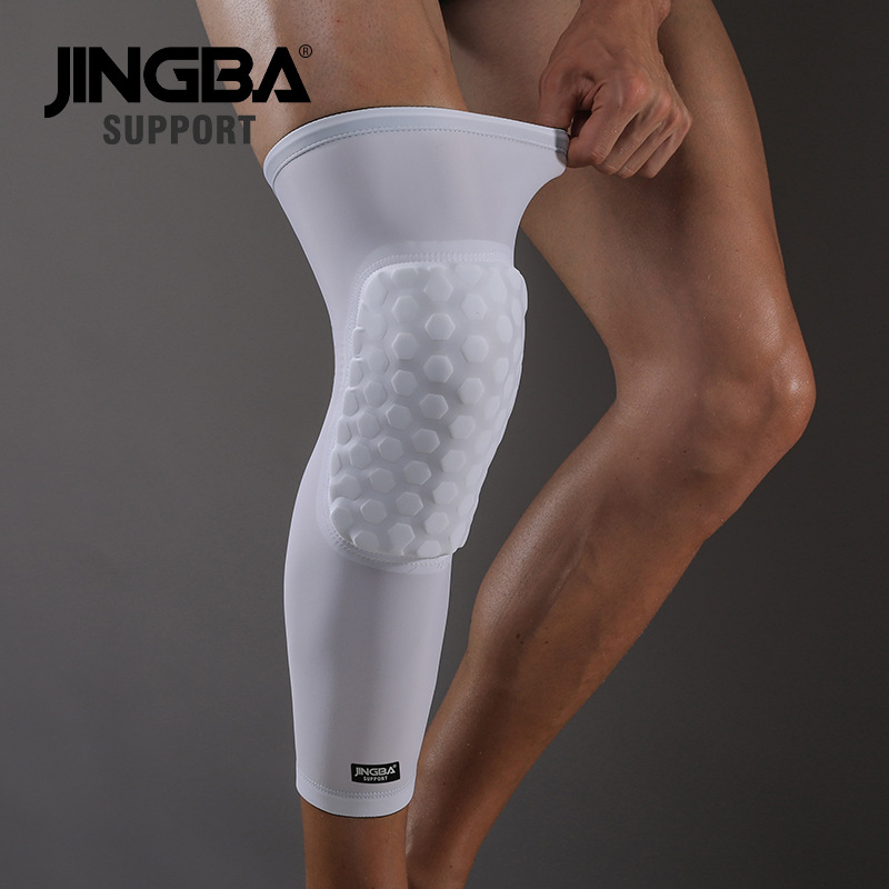 Jingba Long Honeycomb Knee Pads Outdoor Sports Basketball Volleyball Mountaineering Football Non-Slip Protective Gear Manufacturer Wholesale