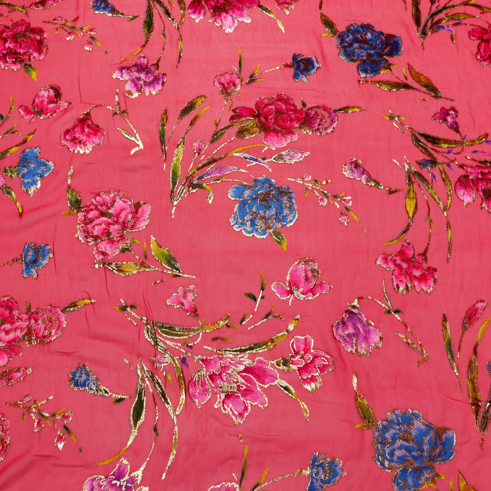 Picture of Factory Wholesale Silk Positioning Hand-Painted Jacquard Velvet Bright Silk Woven Velvet Velvet Fabric Dress Cheongsam Fabric