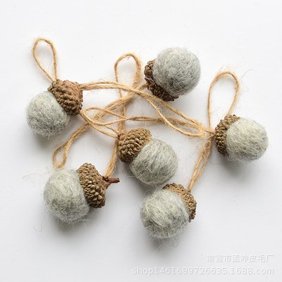 Picture of Cross-border wool felt Acorn ball Christmas ornaments handmade diy material scene layout Christmas tree pendant