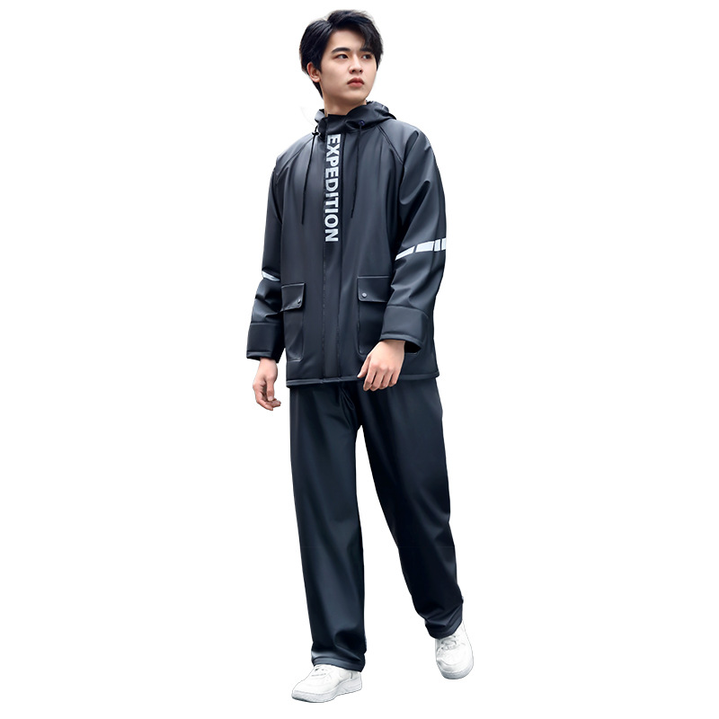 Picture of Bei Mei pvc split raincoat rain pants set takeaway waterproof motorcycle special set ladies raincoat men's wholesale