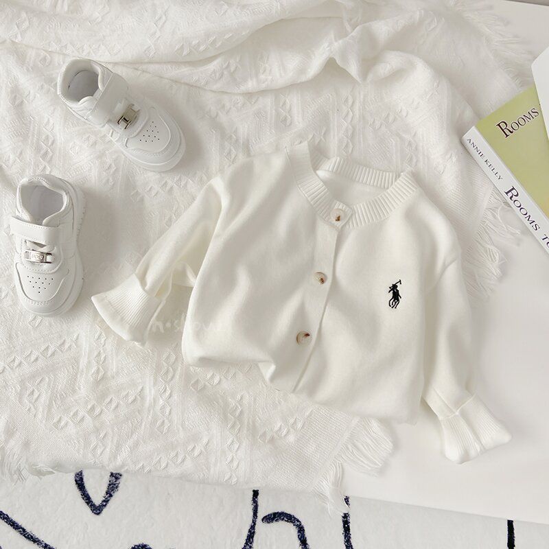 Picture of [in stock] Boys and girls winter striped cardigan children's sweater coat 2025 spring and autumn baby round neck