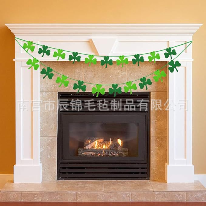 Picture of Cross-Border Export of New Products St. Patrick's Day Clover Decoration Felt Banner Decoration Garland Party Supplies