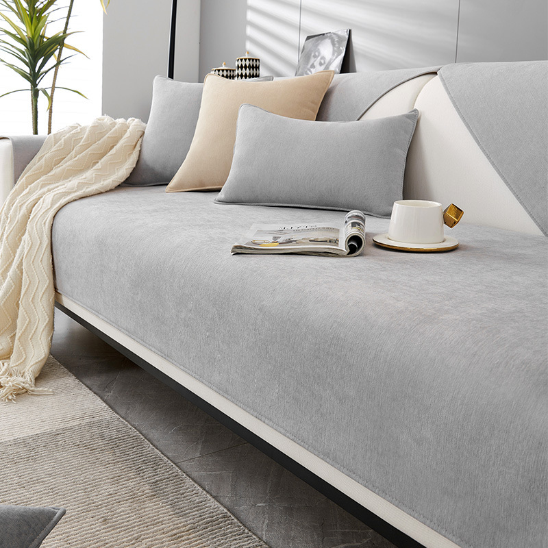 Solid Color Chenille Sofa Cushion 2025 New Four-Season Universal Cushion Non-Slip Sofa Cover Backrest Cover Cloth Towel