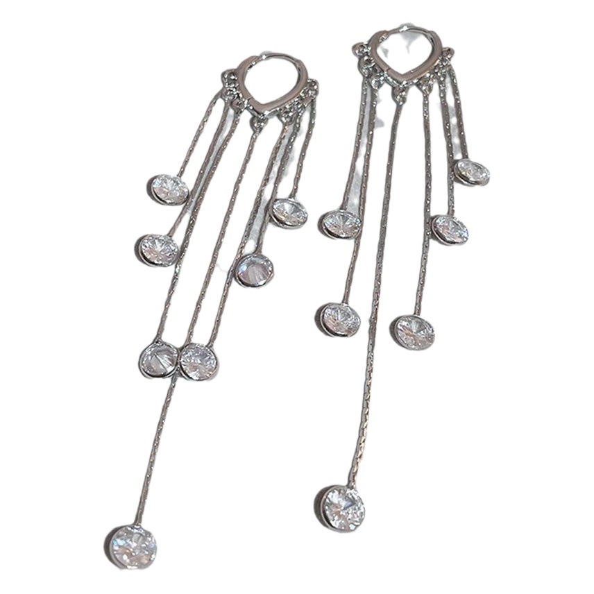 Tassel earrings 2023 new fashion high-end sense autumn and winter niche design long French retro earrings wholesale